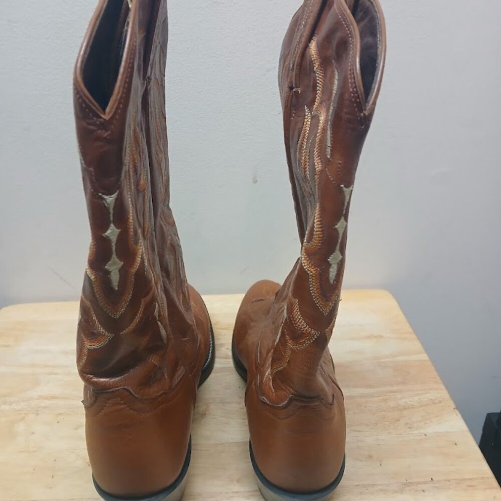 Tony Lama CZ872 9.5 D Peanut Brittle Brown Ostrich Cowboy Western Boots - Picture 11 of 16